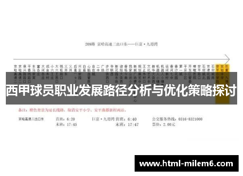 西甲球员职业发展路径分析与优化策略探讨 西甲球员职业发展路径分析与优化策略探讨